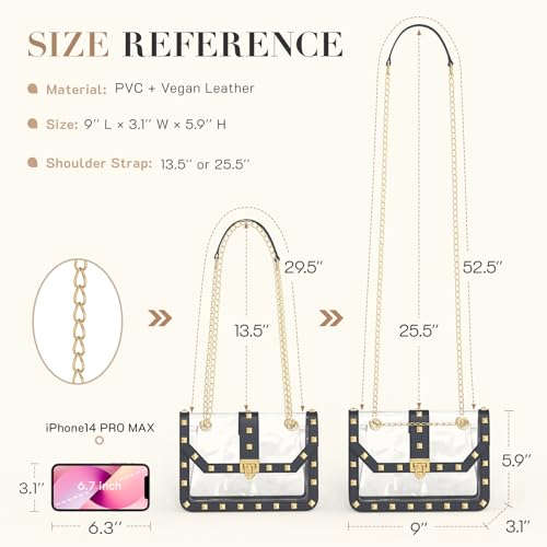 Image of Missnine Clear Bag for Stadium Events Clear Crossbody Purse Stadium Approved Women Transparent Shoulder Bag for Concerts