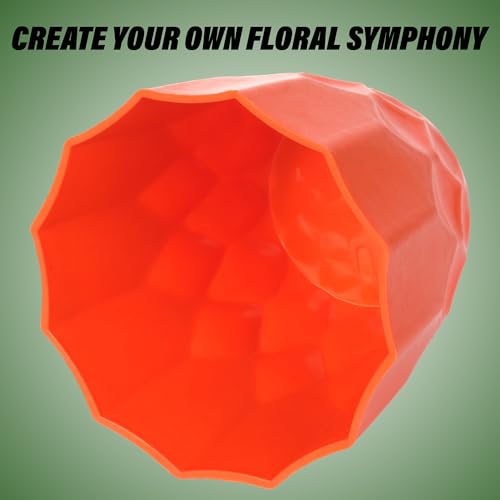 Image of Kuber Industries Flower Pot | Flower Planter Pots for Indoor | Flower Pots for Outdoor | Pot for Garden & Balcony Flowering | Flower Plants Pot | Barfi Flower Pot | 6 Inch | Pack of 2 | Orange