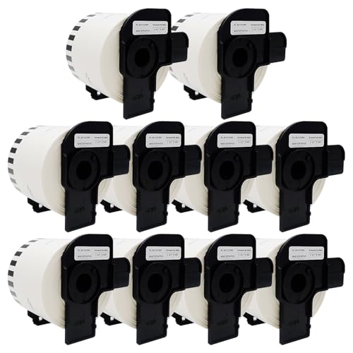 10 Rolls Compatible DK22205 62 mm x 30.48 m Continuous Labels Replacement for DK-22205 Work with QL-500/QL-550/QL-570/QL-580N/QL-650TD/QL-700/QL-710W/QL-800/QL-810W QQL-105.