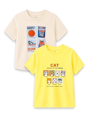 Image of Kidbea Bamboo Unisex Kids T-Shirt Ultra-Soft Premium Half Sleeve Graphic Tee for Boys & Girls, Casual Summer Wear for Toddlers & Kids