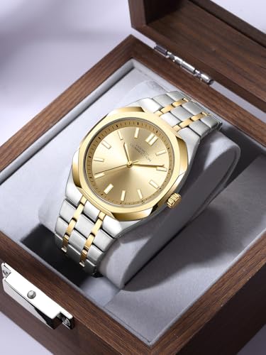 Image of French Connection Lumiere | Analog Display | Gold Dial | Silver Stainless Steel Strap | Watch for Men - FCU16TM