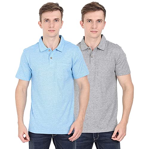 Image of ECOLINE Clothing Eco-Friendly Men's 50 /50 Blend Polo T-Shirt (Pack of 2)