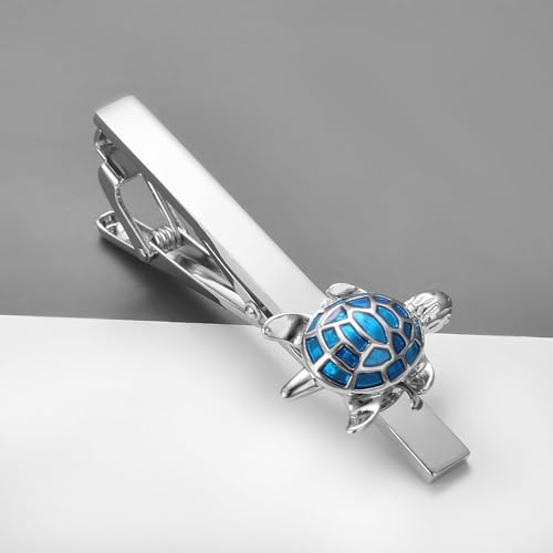 Image of Unique Insect Tie Clip for Men Bee Fish Butterfly Turtle Ladybug Novelty Tie Bar Silver Gold Animal Party Anniversary Jewelry Gift