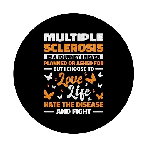 Multiple Sclerosis For MS Warrior MS Fighter MS Disease PopSockets Swappable PopGrip, Black - Image 3