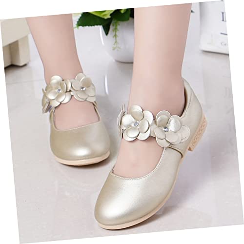 GALPADA 1 Pair Children Shoes Kids Shoes Sole Shoes White Sandals Gold Dresses Kids Sandles Dress for Kids Dresses for Kids Princess Flower Shoes Children's Shoes Bridesmaid Shoes3
