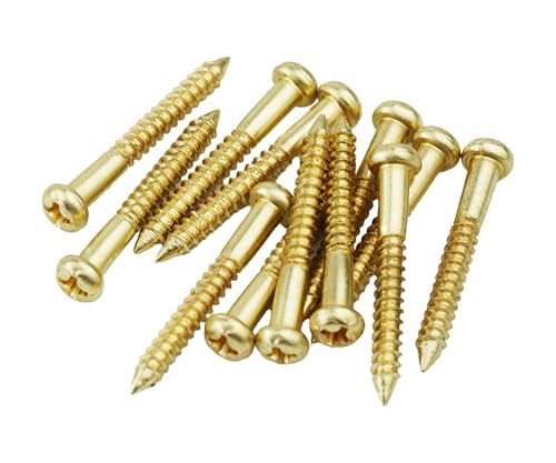 Guyker M3.5 * 28 Guitar Bridge Fixed Mount Screws, Stainless Steel SUS Guitar Tremolo Bridge Mounting Screws for St Style Electric Guitar(12PCS, Gold)