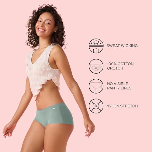 Image of Enamor Innovations Invisi, All Day Comfort, Mid Waist Boyshorts Panty for Women - No Visible Panty Lines, Breathable, Sweat Wicking, Free Cut, Full Coverage - PS40