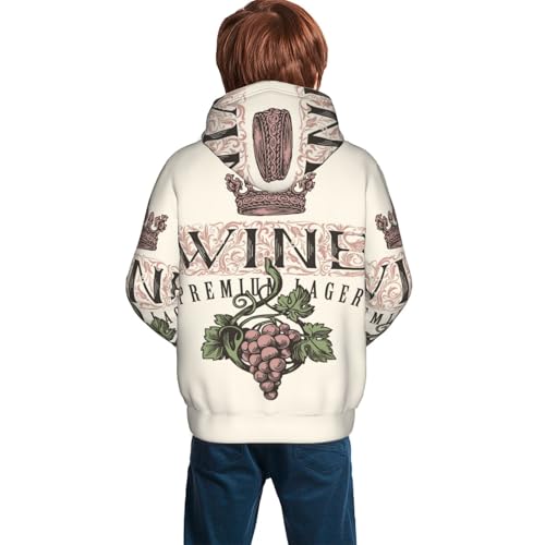 Wine Kid Hoodies Boys Sweatshirts Girls Pullover with Pocket3