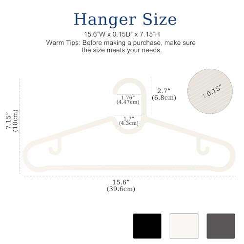 GETORO Plastic Hangers 20 Pack, Non Slip Space Saving Clothes Hanger with Hooks, Heavy Duty Beige Hangers for Closet