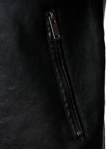 HOOD CREW Faux Leather Motorcycle Jacket