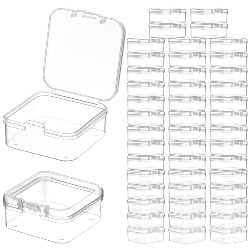 QWORK® Set di 48 Scatole in Plastica con Coperchio -