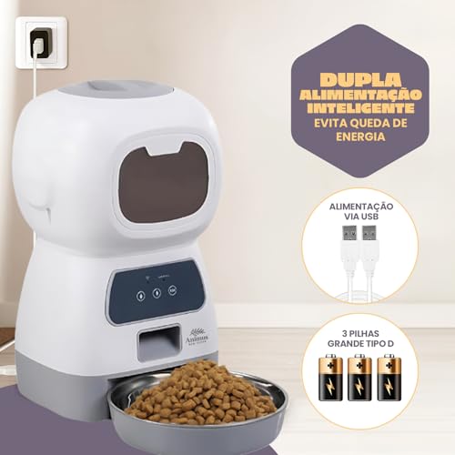 Alimentador Automático Smart Cães Gatos Pets Programável Animus