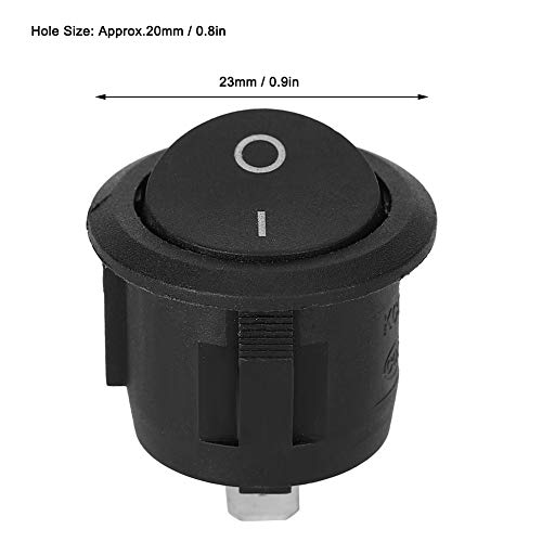 image for Felenny 10pcs Rocker Power Switch KCD1 Rocker Switches 2Pin Round Boat