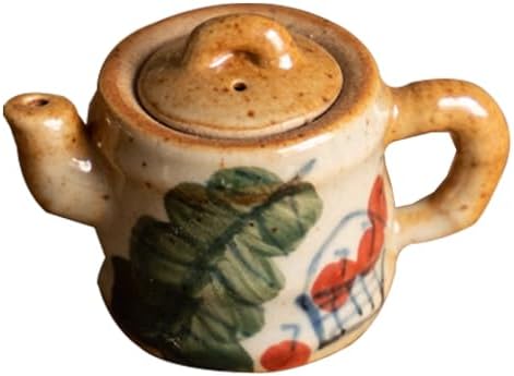 Miniature Teapot,Porcelain Ceramic Floral Pattern Teapot Ornament,1.77x2.5 Inch Small Kitchen Accessories Decorative Cute Decoration for Home Office Living Room image 4