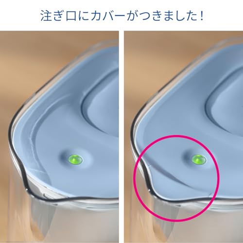 BRITA 浄水器 ポット型 PFOS/PFOA除去試験済 ろ過水容量:1.26L(全容量:2.4L) スタイル エコ パウダーブルー マクストラプロ ピュアパフォーマンス カートリッジ 3個付 の商品画像 6