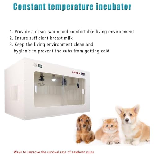 Incubadora de mascotas con calefacción para cachorros y gatitos recién nacidos, caja esencial para perros y gatos de gran familia, solución cálida para perreras