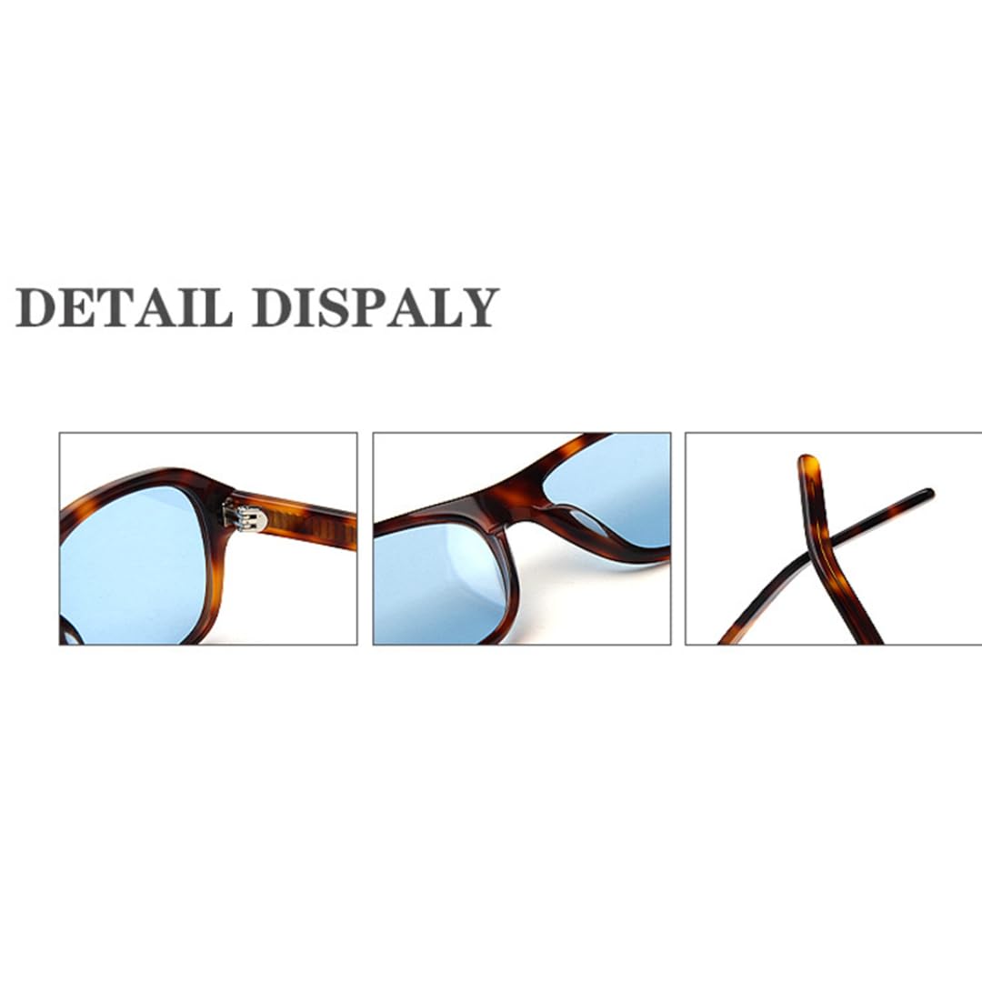 Lunettes de soleil rétro femme à monture fine épaisse en acétate, protection UV400