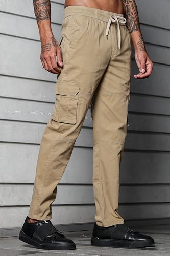 Image of Men's Stylish Cargo Pants | Slim Fit | Multi-Pocket Utility Trousers | Durable & Comfortable Fabric | Casual, Travel & Outdoor Wear