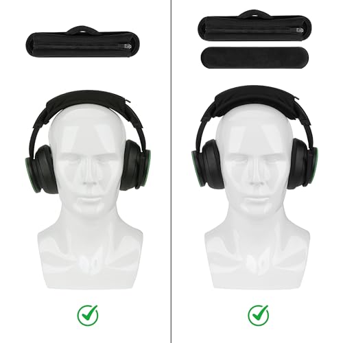 Geekria Medium Cooling-Gel Hook and Loop Headband Cover + Pad Set Protector No Tool Needed Compatible with HyperX, Turtle Beach, Razer, SteelSeries, Logitech, Corsair Headphones