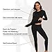 SIHOHAN Damen Thermounterwäsche Set, Warme Unterwäsche gefütterte Long Johns für Damen, Winter Thermo Base Layer für Alltag, Skifahren, Wandern, Joggen,Schwarz, L