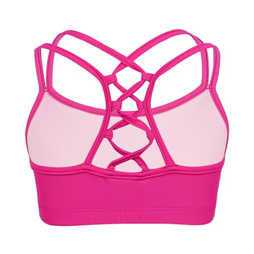 Children Girls Crisscross Strappy Back Sports Bra Tops Gymnastics Ballet Dance Wear Workout Crop Tops2