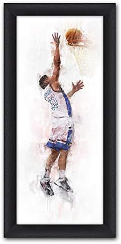 Personalized Men or Boys Basketball Sports Action Print - Gift for The Basketball Player (6.5"x18", Wood Block Mount)