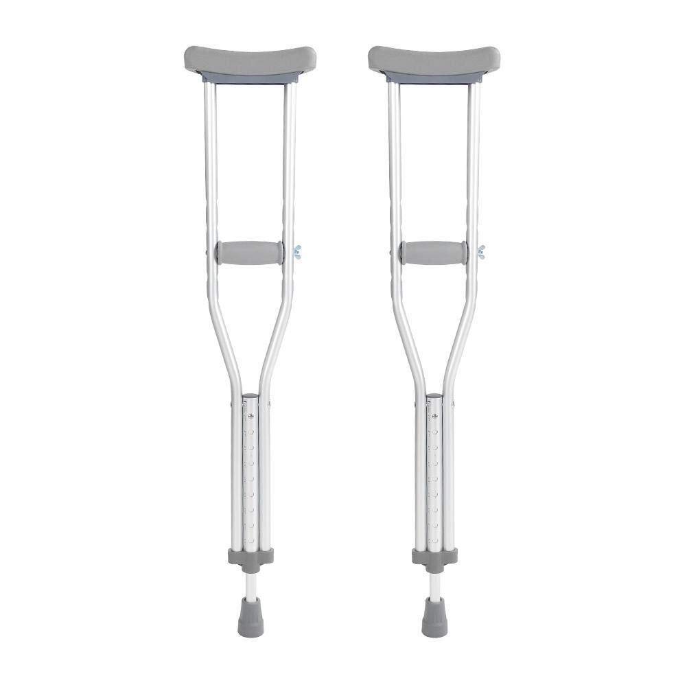 Stampella per Camminata Lunga Adulta, stampelle a Pressione in Lega in Lega di Alluminio Resistente a 102 cm con Cuscinetti Morbidi a Piedi con Impugnatura a Mano Regolabile Riduce Le stampelle di