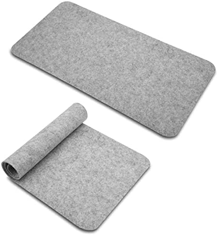 YANGHX Felt Desk Mat Pad Non-Slip 90X40cm Light Grey