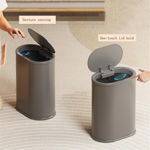 Cubo de basura automático sin contacto de acero inoxidable blanco con sensor para el hogar 7