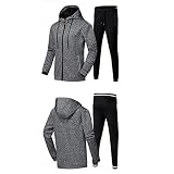 Trainingsanzüge Spieltrikots Trikot Herren Outdoor Sweatshirt Streatwear Großer Sport Freizeitanzug für Männer Stretchpullover und Hose aus zweiteiligem Anzug,Gray,XXXL