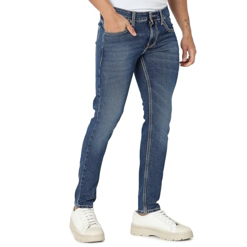 Image of Spykar Men's Skinny Fit Low-Rise Casual Jeans