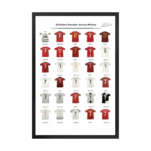 Mofesun Football Jersey History Framed Poster Perfect For Boys Bedroom For Football Fans Sports Memorabilia(Black Frame 8 x 10)