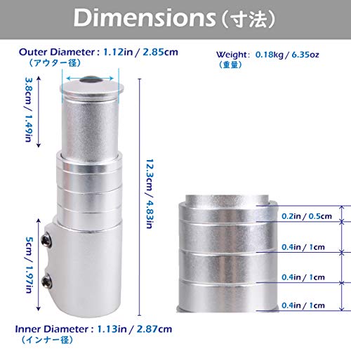 image for Azarxis Bike Fork Stem Extender Bicycle Handlebar Riser Adaptor Alumin