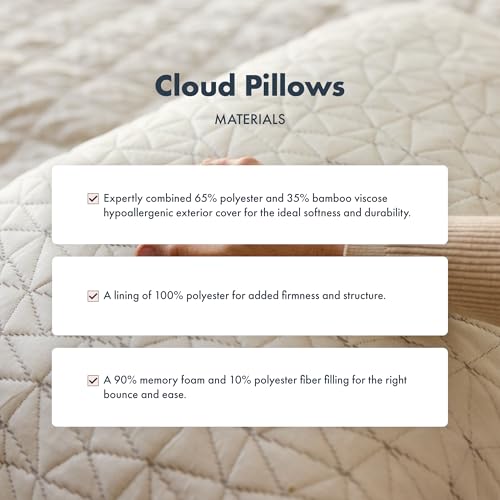Image of Nuzzie (2 Pack) Cloud Pillow Premium Soft Eco-Conscious Adjustable Memory Foam Pillow for Perfect Comfort (2 Pillows) King