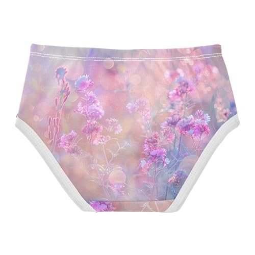 Bright Toddler Underwear Floral 2t Cotton Panties for Girl Digital Art Wildflowers Pastel Colors Briefs Girls Undies2