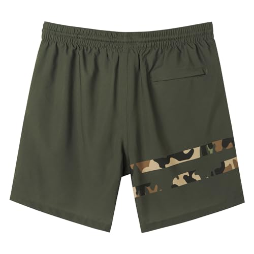 Image of SURF CUZ Mens Swim Trunks with Compression Liner Swim Shorts 7 inch Swimming Trunks Stretch 7 Inch Swim Suits Quick Dry