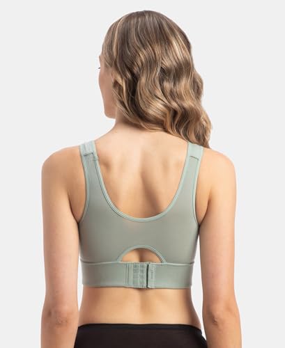 Image of Jockey JW12 Women Wirefree Padded Tencel Lyocell Elastane Stretch Full Coverage Lounge Bra with Stay Fresh Properties and Removable Pads