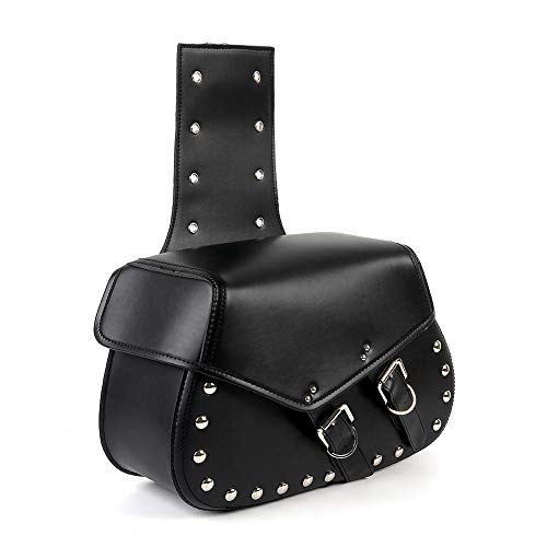 No. 32 2Pcs Heavy-Duty Waterproof Motorcycle Saddlebags 2-Strap - Extra-Large Pu Synthetic Leather Insulated Throw-Over Saddlebag Tool Bag | Side Bag | Handlebar Bag W/Quick Release #TOP6