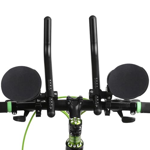 Bicycle Arm Rest - Clip-On Handlebars, Racing Bar | Lightweight Aluminium Aero Extensions for Sprint, Long Distance Training, Triathlons, , Road Cycling