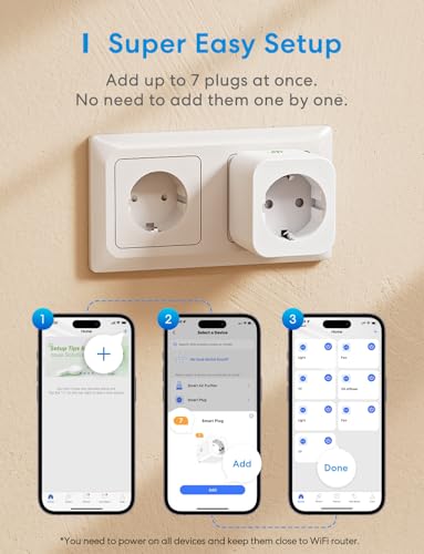 Meross Smart Home Steckdose 4er Pack, WLAN WiFi Steckdose mit Strommessung (16A), kompatibel mit Alexa, Google Home & SmartThings, Sprachsteuerung, Fernzugriff und Timerfunktion