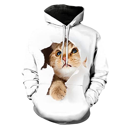 Cute 3D Cat Hoodies Hombre Mujer Sudadera Harajuku Hoodies Otoño Animal Hoodies Streetwear Jerseys W2512 S Cover