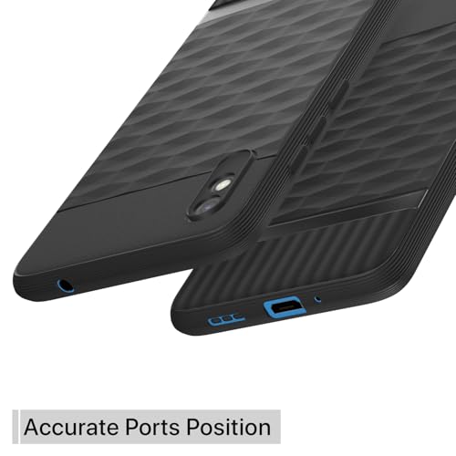 Image of Pikkme Back Cover for Redmi 9A / 9i / 9A Sport Camera Protection 3D Hexa Cube Design Silicone Protective Bumper Case (Black)