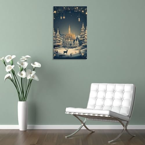 Murale décoration de Noël : solution pour mur vide de salon 50x75cm