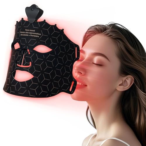 SUERBEATY Red Light Mask, 7 Colors Red Light Mask for Face, Cordless & Portable for Home & Travel, Rechargeable, Lightweight, Facial Skin Care for Women - Mom, Sister, Girlfriend and Wife -