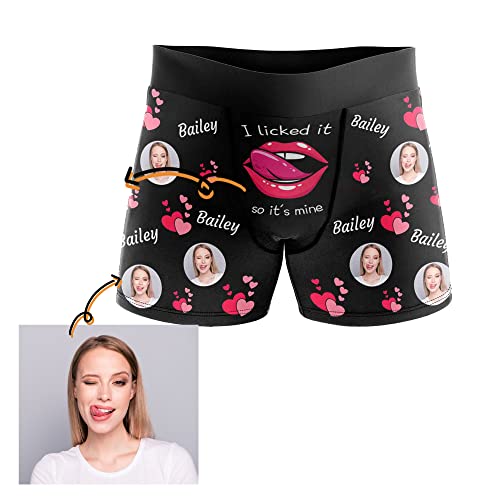 Custom Men's Boxer Briefs for Men I Love You Girlfriend Face Shorts Boyfriend Underwear Personalized Gift for Him2