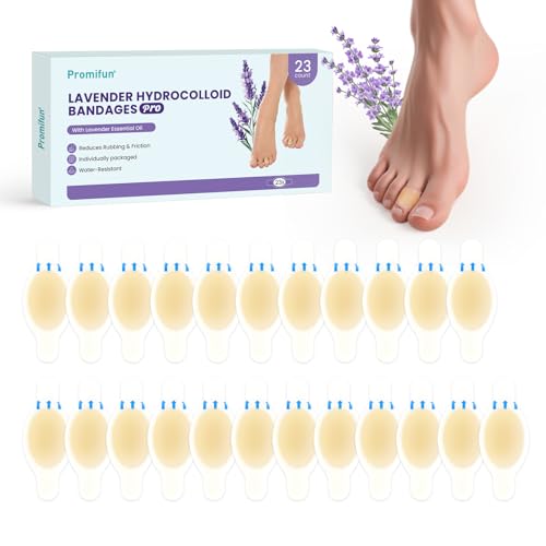 Cerotto per bolle in gel idrocolloide da 23 ct – Promifun autoadesivo e impermeabile per talloni, piedi, dita dei piedi, prevenzione delle vesciche per viaggi, uso quotidiano e famiglia (confezione B)