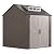 Rubbermaid Large Resin Outdoor Storage Shed with Floor (7 x 7 Ft.), Weather Resistant, Brown, Organization for Home/Lawn Mower/Backyard Equipment/Bike Storage/Pool Supplies