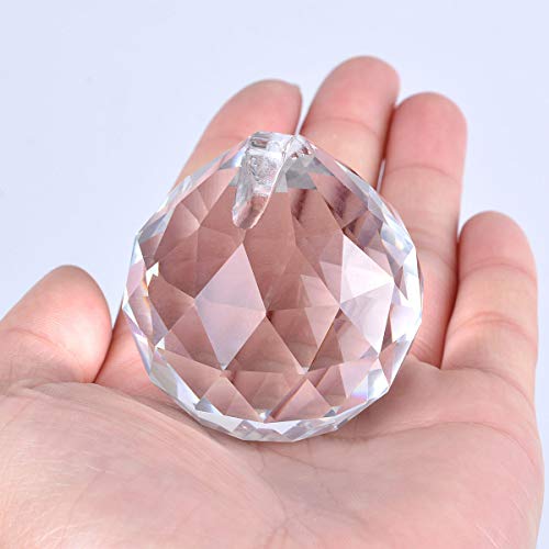 cozyou 20 Pcs 20mm Clear Crystal Prism Pendant Hanging Crystal Feng Shui Ball Prism Pendant Suncatcher Ball for Wedding Christmas Birthday Window Decoration