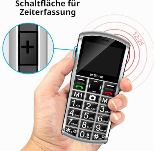 artfone A400 Silbrig - 4G Seniorenhandy Ohne Vertrag丨Rentner Handy große Tasten丨1800mAh Akku...