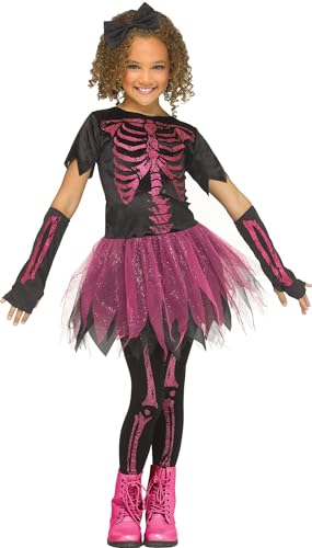 Disfraz Niña Esqueleto Punk con Tutu Negro y Rosa miniatura 1